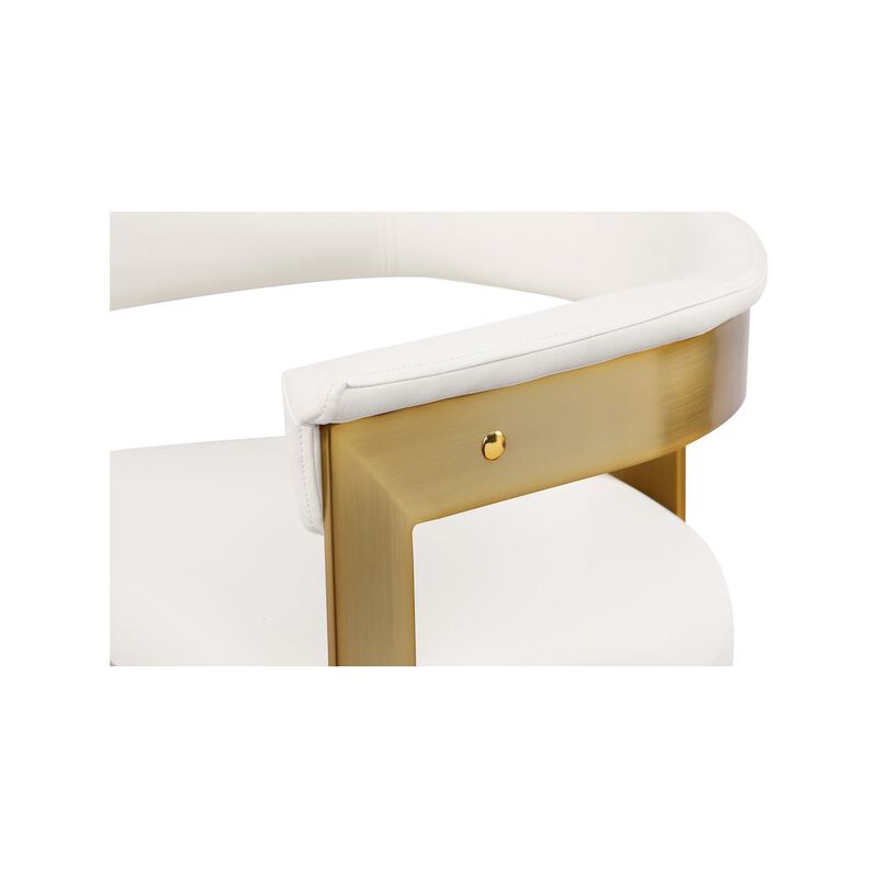 Meridian Furniture Romeo Cream Vegan Leather Dining Chair, Set of 2