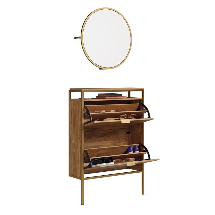 International Lux Shoe Cabinet with Mirror