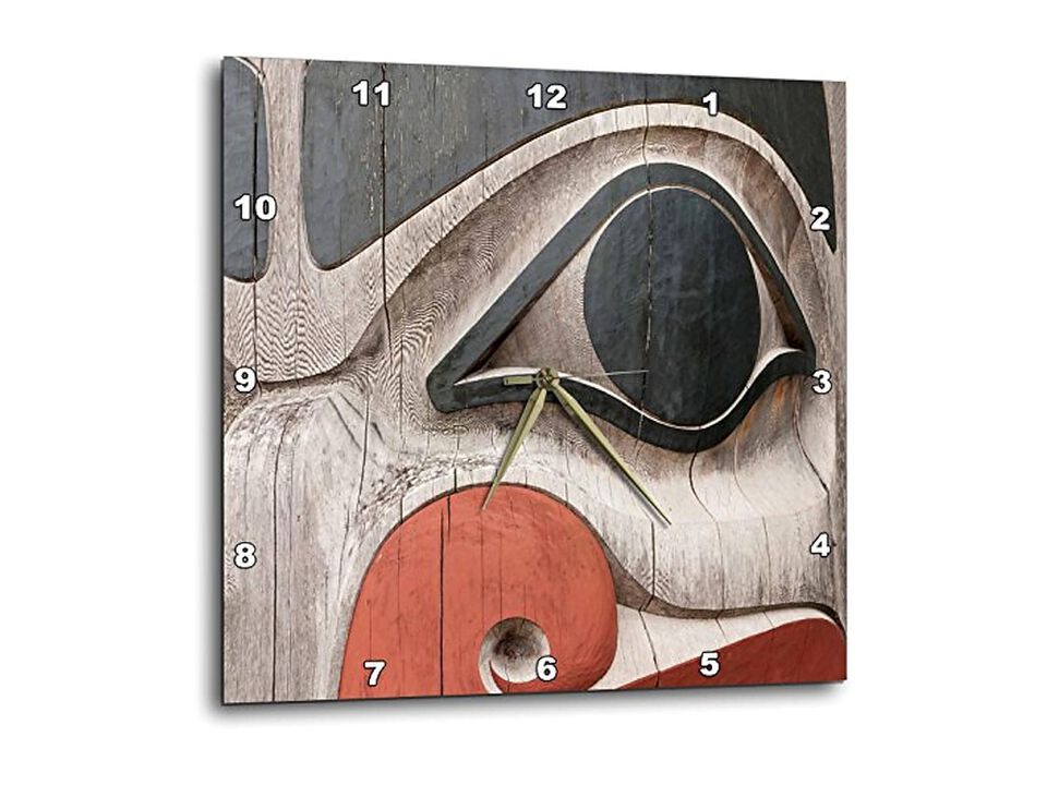 Totem Poles Haida Heritage Centre Kay Wall Clock 13 Inch Home Decor