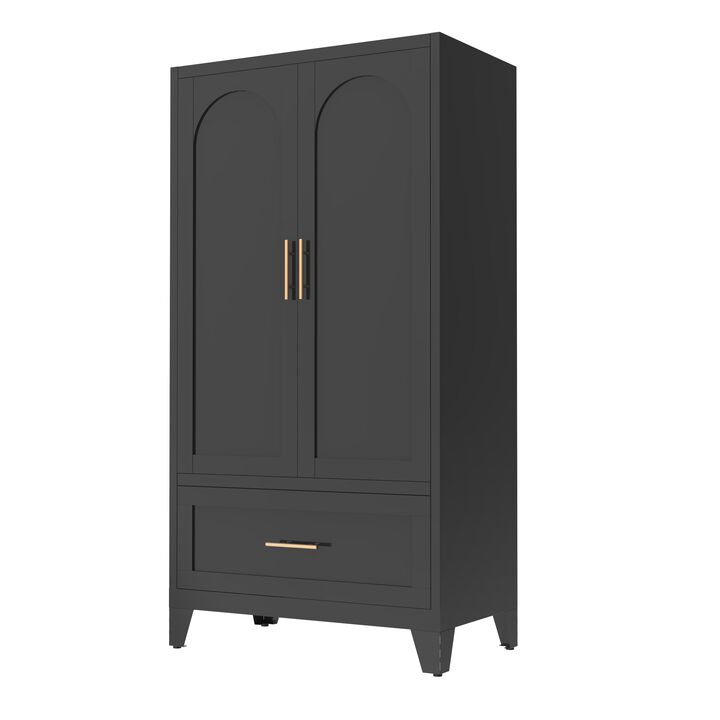 Gedstu 60" Tall Metal Wardrobe Cabinet