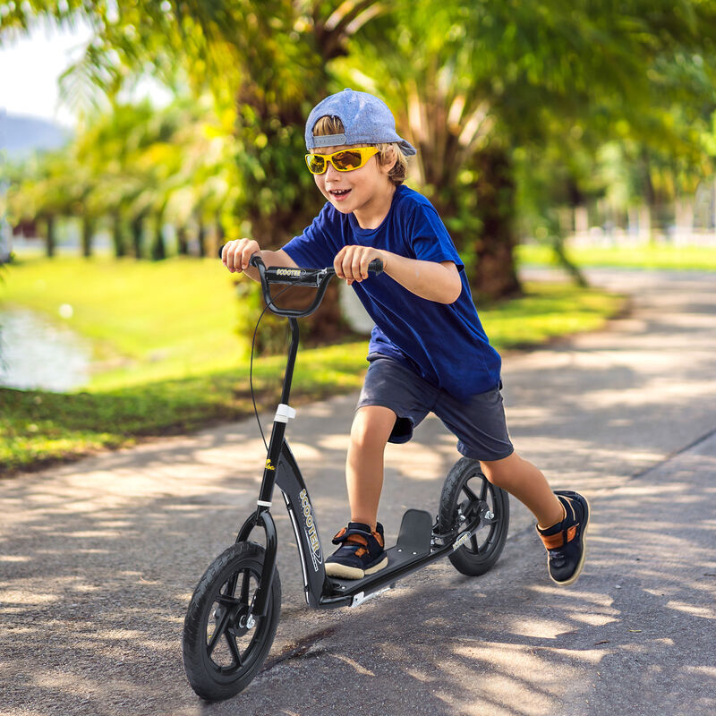 BreeBe Kick Scooter with Adjustable Height Handlebar, Non-slip Footplate, Big Wheels, Rear Brake image number 1