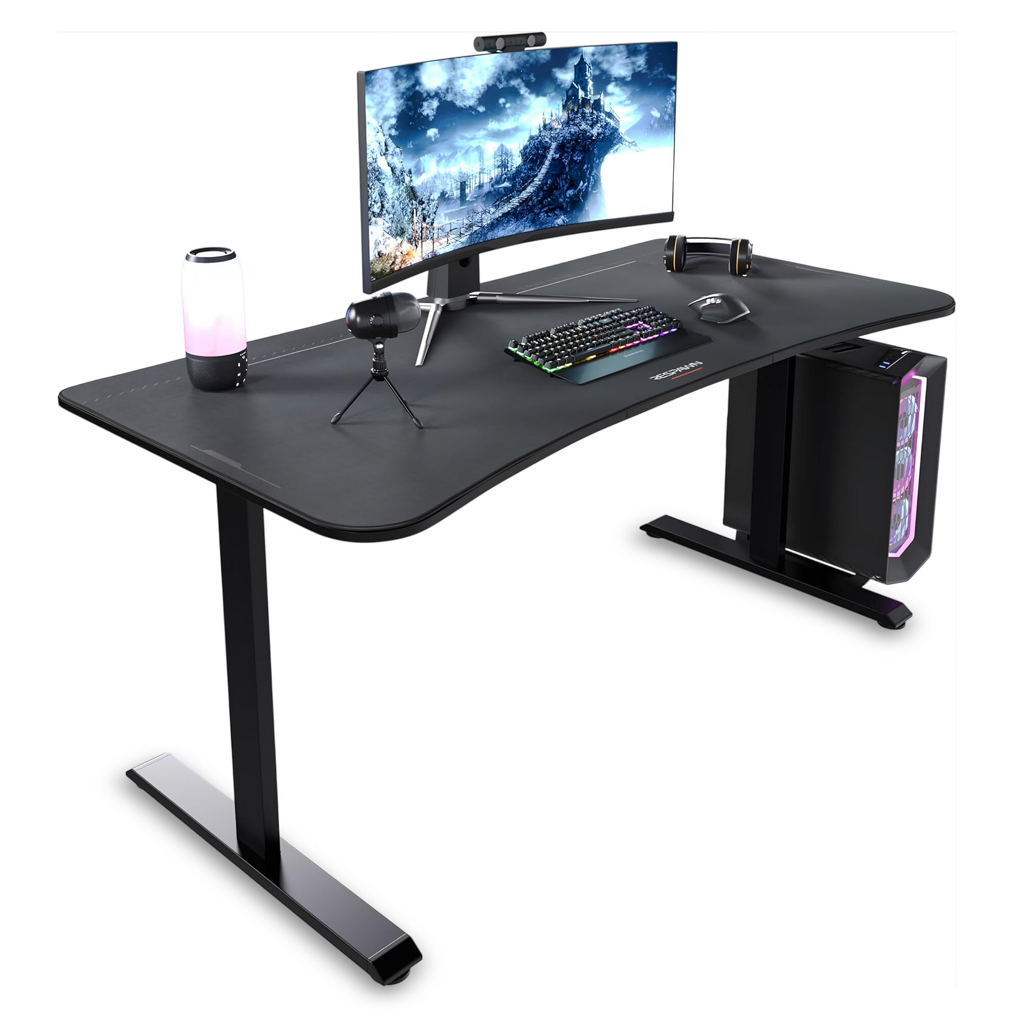 RESPAWN 1063 Gaming Desk with Cable Management - 63 Inch Ergonomic