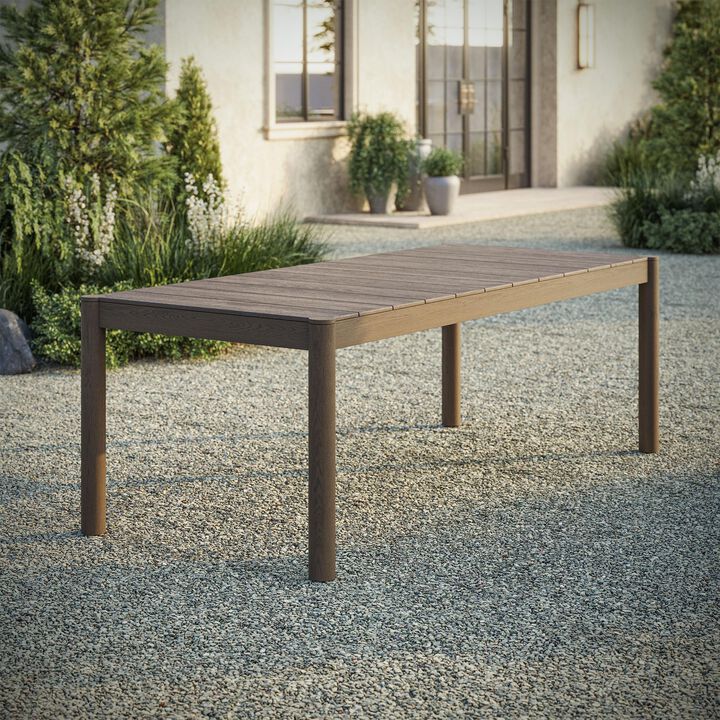 Modway Nautica 60 Inch Round Metal Outdoor Patio Dining Table in Graphite &ndash; Weather-Resistant Outdoor Dining Table for Patio, Balcony, and Garden &ndash; Modern Outdoor Dining Table for 4 People