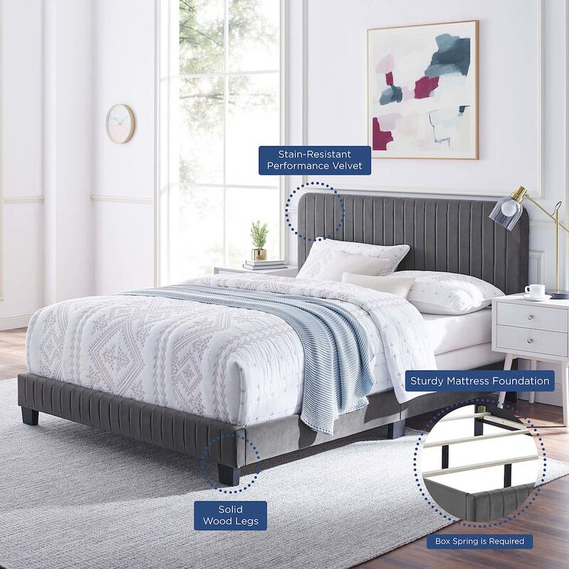 Celine Channel Tufted Performance Velvet King Bed image number 6