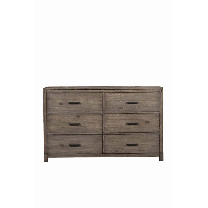 Alpine Furniture Sydney 6 Drawer Dresser, Weathered Grey