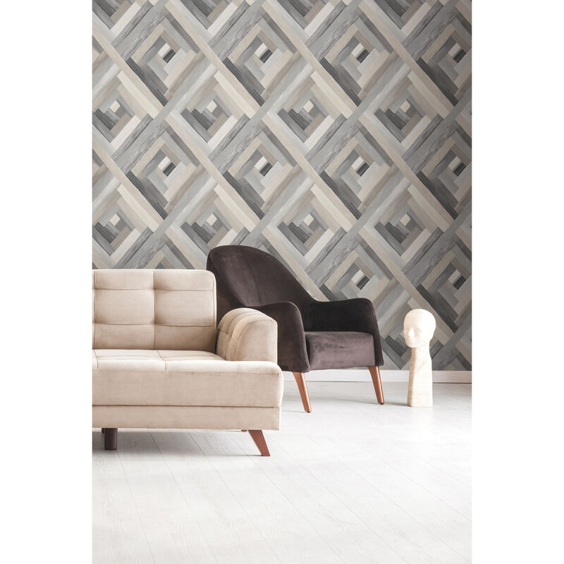 Wynwood Geometric Grey Wallpaper image number 1