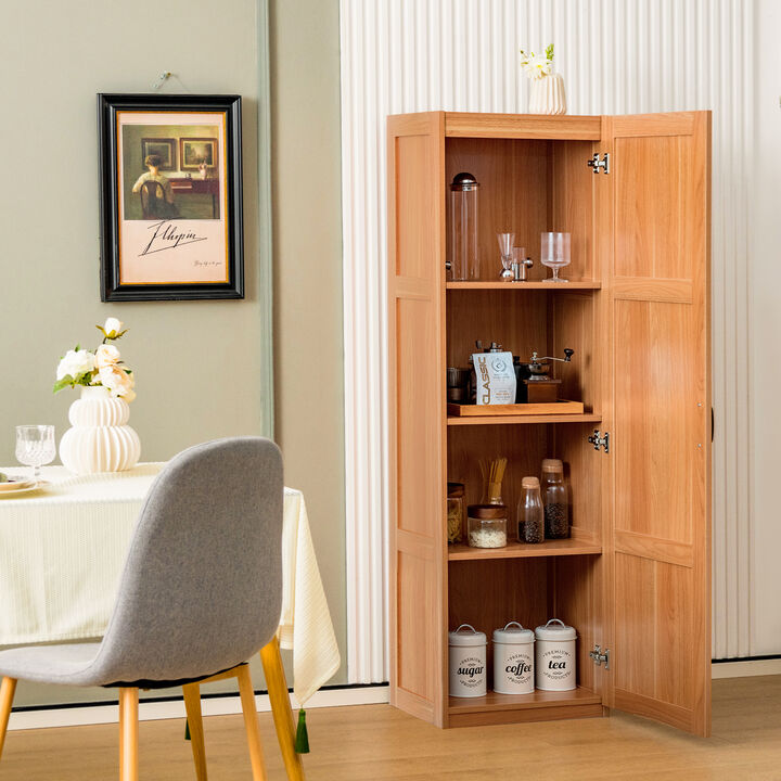 Tall Storage Cabinet with 4 Storage Shelves for Bathroom Living Room