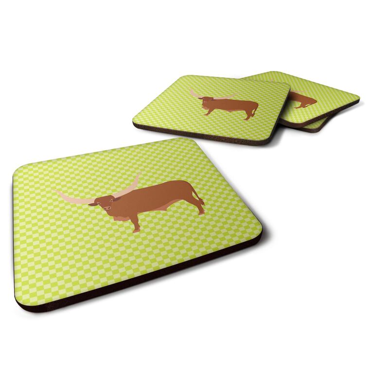 Caroline's Treasures Ankole-Watusu Cow Green Decorative coasters, 3.5, Multicolor