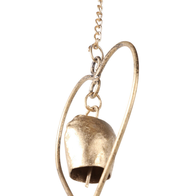 72x4" Hearts & Chimes Rain Chain, Gold image number 5
