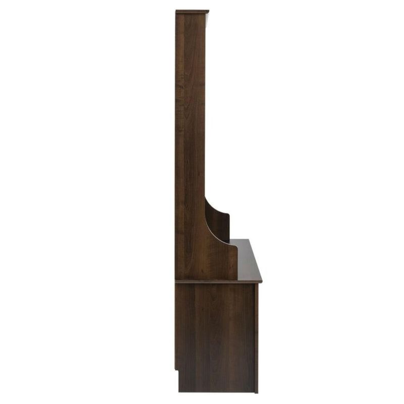 Hivvago Dark Brown Entryway Hall Tree Shoe Cubbie Coat Rack