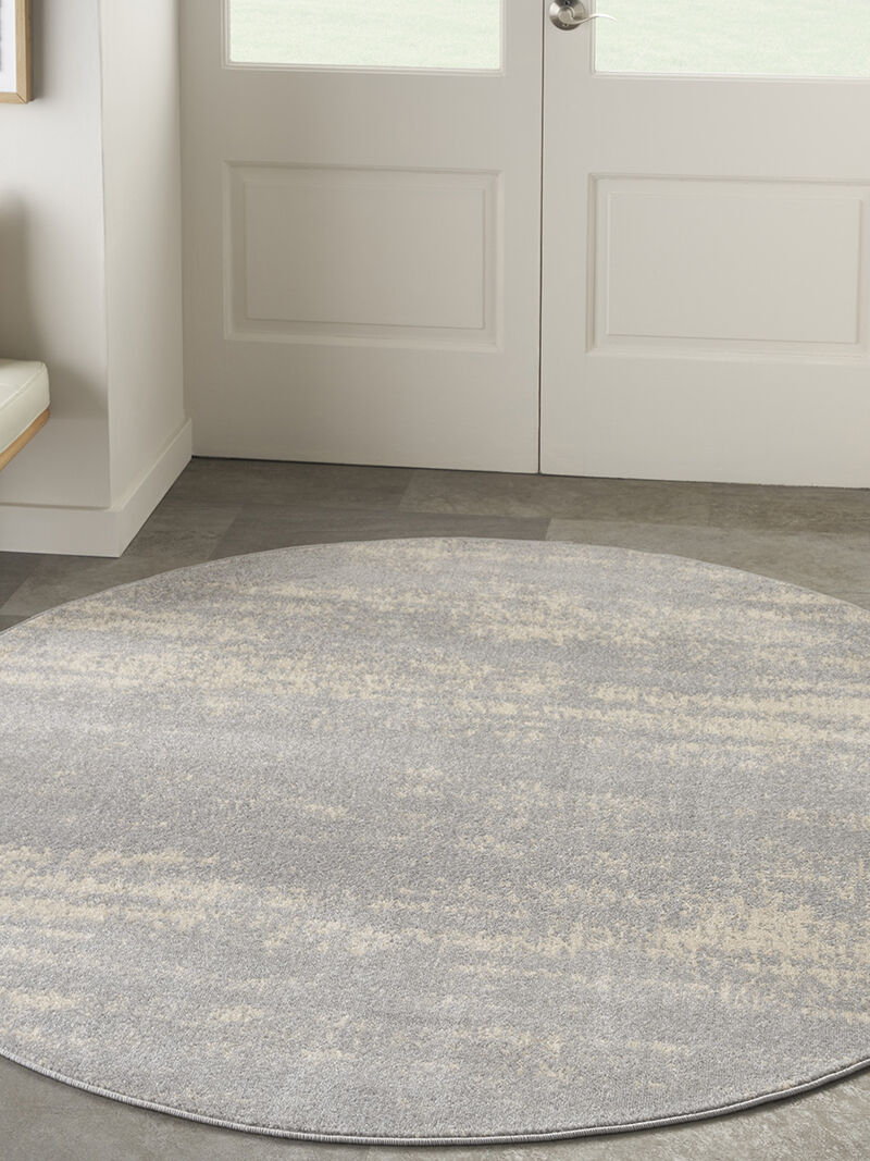 Nourison Essentials NRE03 Gray/Beige 4' x Round Rug