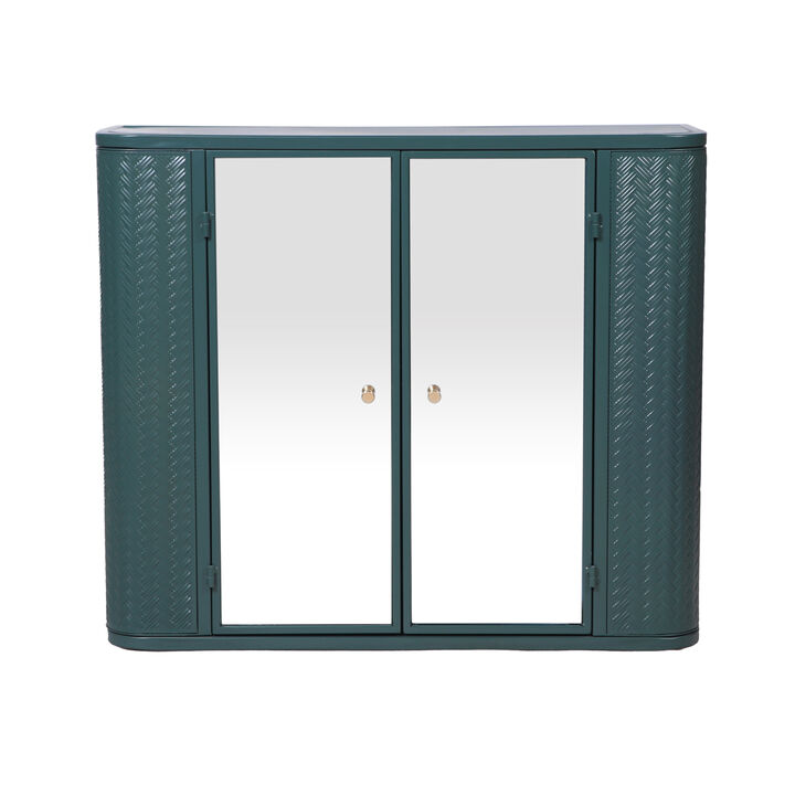 ELEMENT ACE Wall-Mounted Bathroom Storage Cabinet with Mirror Doors and Open Shelf