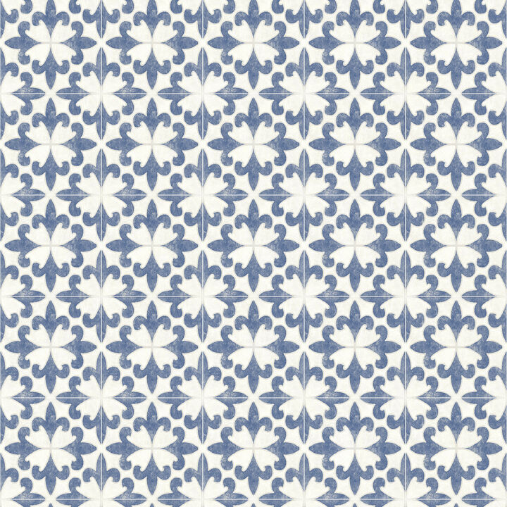 Remy Blue Fleur Tile Wallpaper