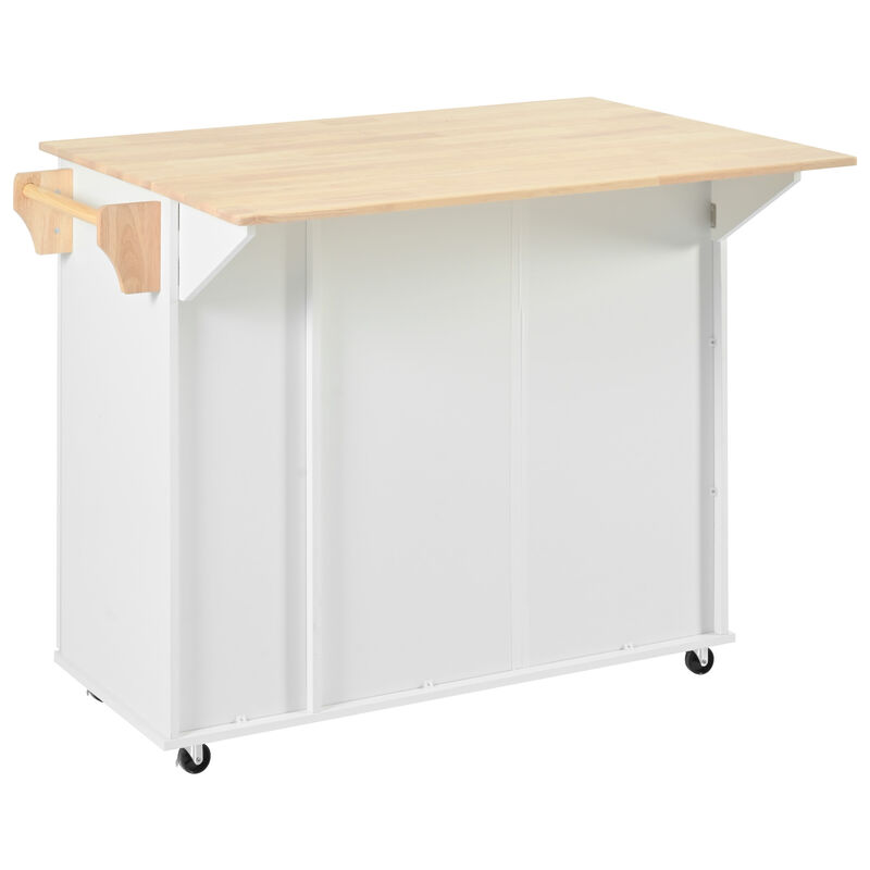 Merax Kitchen Storage Island Cart on Wheels