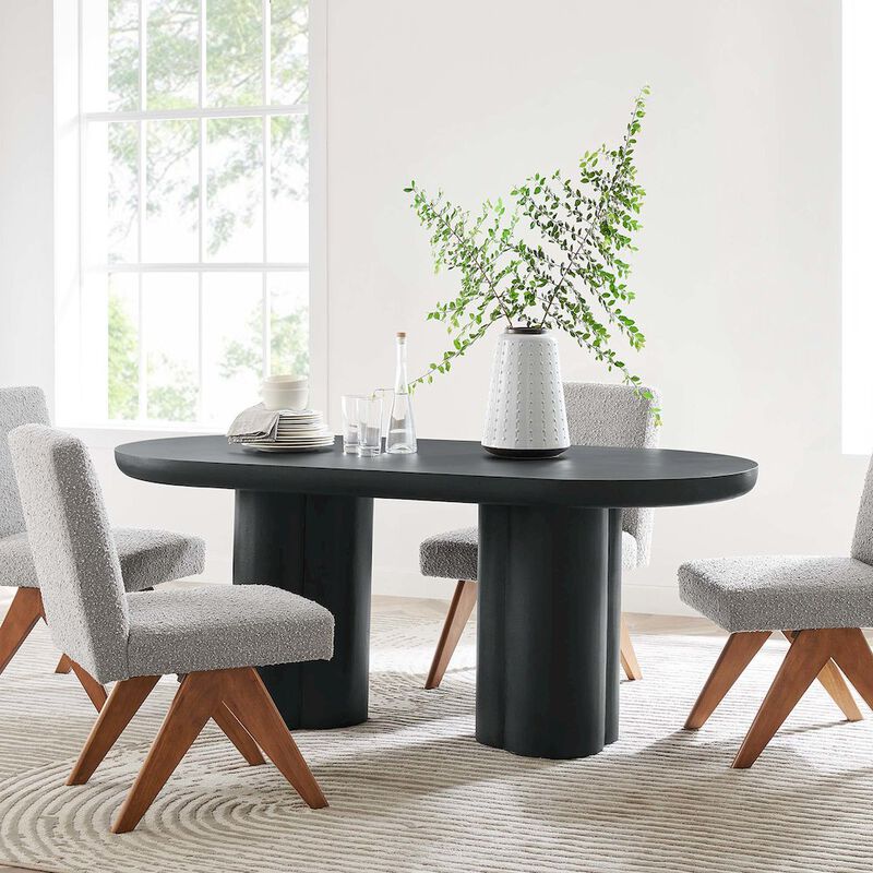 Caspian 72" Oval Concrete Dining Table image number 8