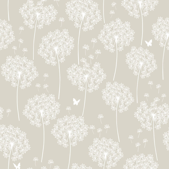 Taupe Dandelion Peel & Stick Wallpaper