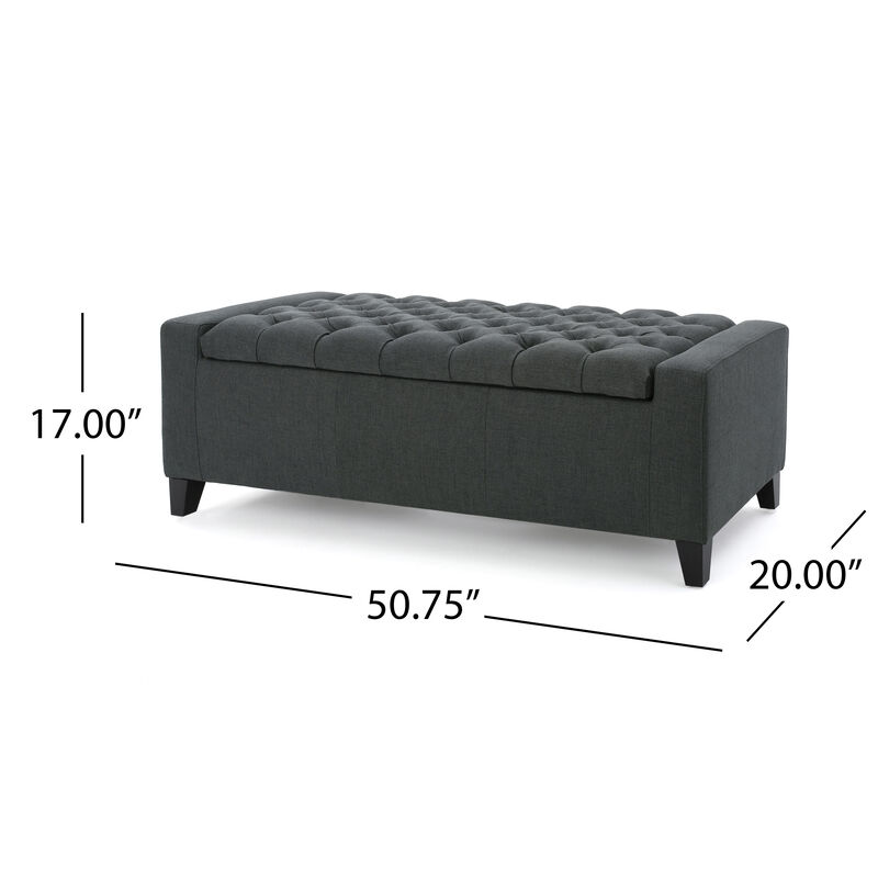 Merax Fabric Upholstered Storage Ottoman for Living Room, Bedroom