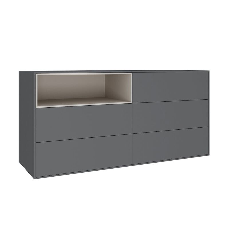 Casabianca Home Santino Dresser In Dark Gray Matte