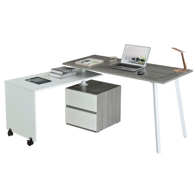 Rotating Multi-Positional Modern Desk, Grey image number 5