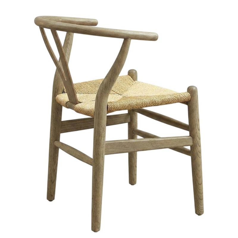 Wood Dining Chair with Slatted Backrest for Kitchen and Dining Room, Black Black image number 1