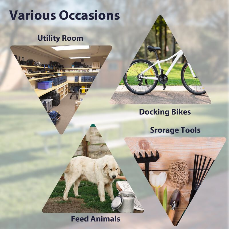 Mondawe 10'x10' Brown Metal Storage Shed with Lockable Doors