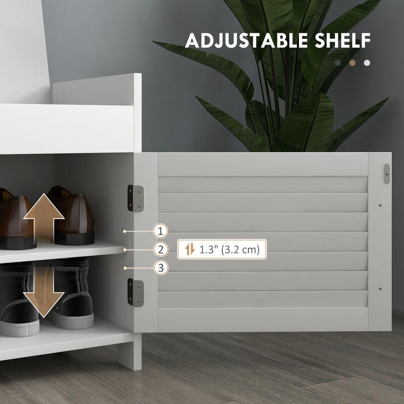 Hivvago Entryway Bench with Hidden Shoe Compartments image number 5