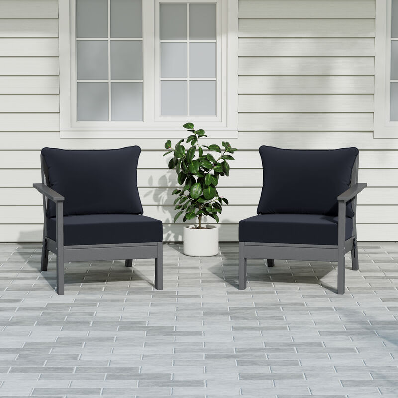 WestinTrends Outdoor Patio HDPE Loveseat Sofa with Patio Cushions