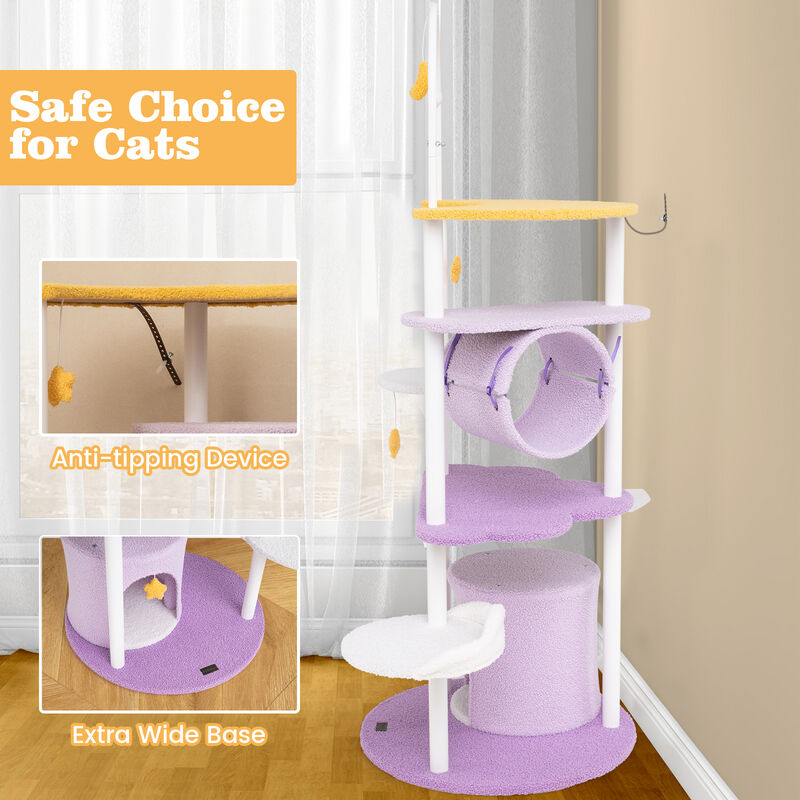 Large Cat Tower with Metal Frame and Jumping Platforms