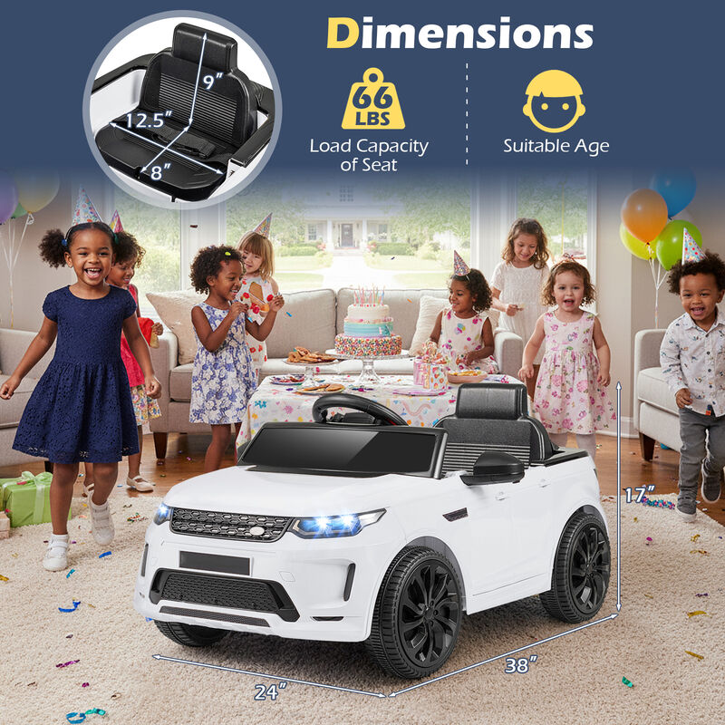 12V Kids Ride On Car with Remote Control, LED Lights, Music and Safety Belt image number 2