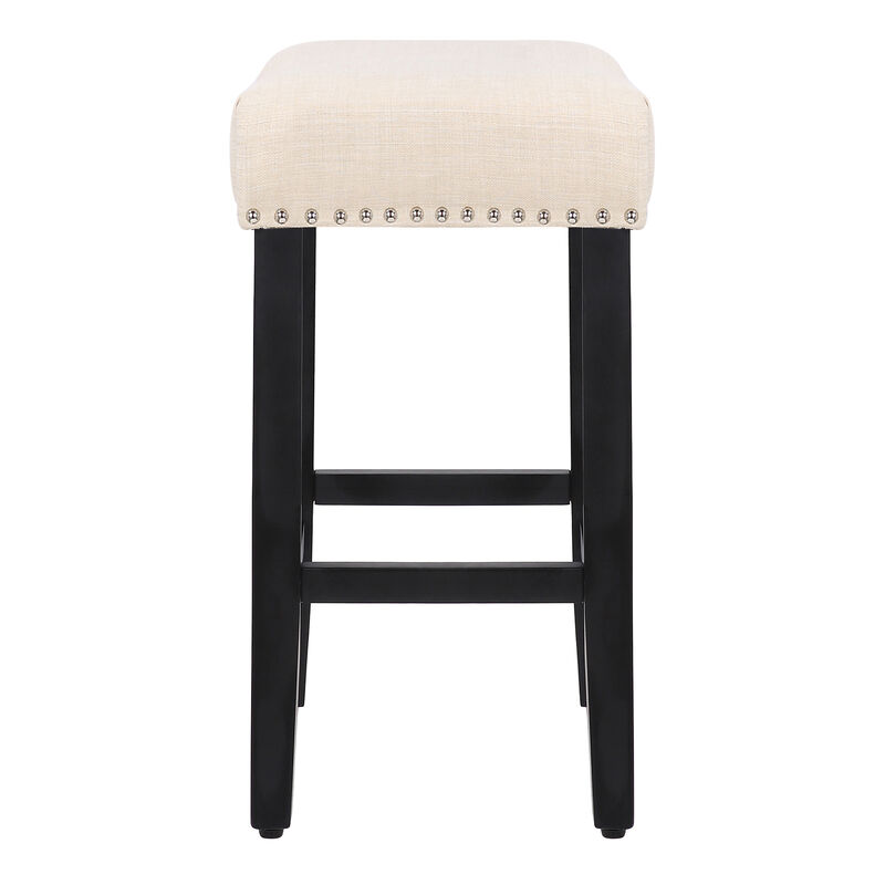 WestinTrends 24" Upholstered Saddle Seat Counter Stool (Set of 2)