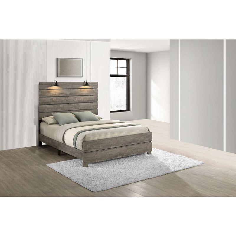Best Quality Furniture 5Pc Modern Panel Bedroom Set In Antique Gray Color, Full