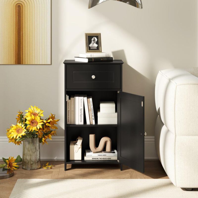 Hivvago Bathroom Cabinet with Drawer Single Door with Adjustable Shelf