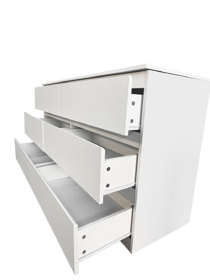 Streamdale 6 Drawer Double Dresser For Bedroom Living Room Hallway, White