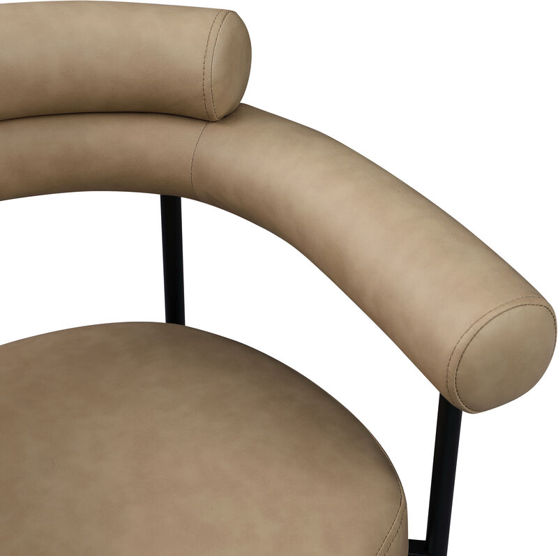 Meridian Furniture Blake Tan Vegan Leather Dining Chair, Set of 2