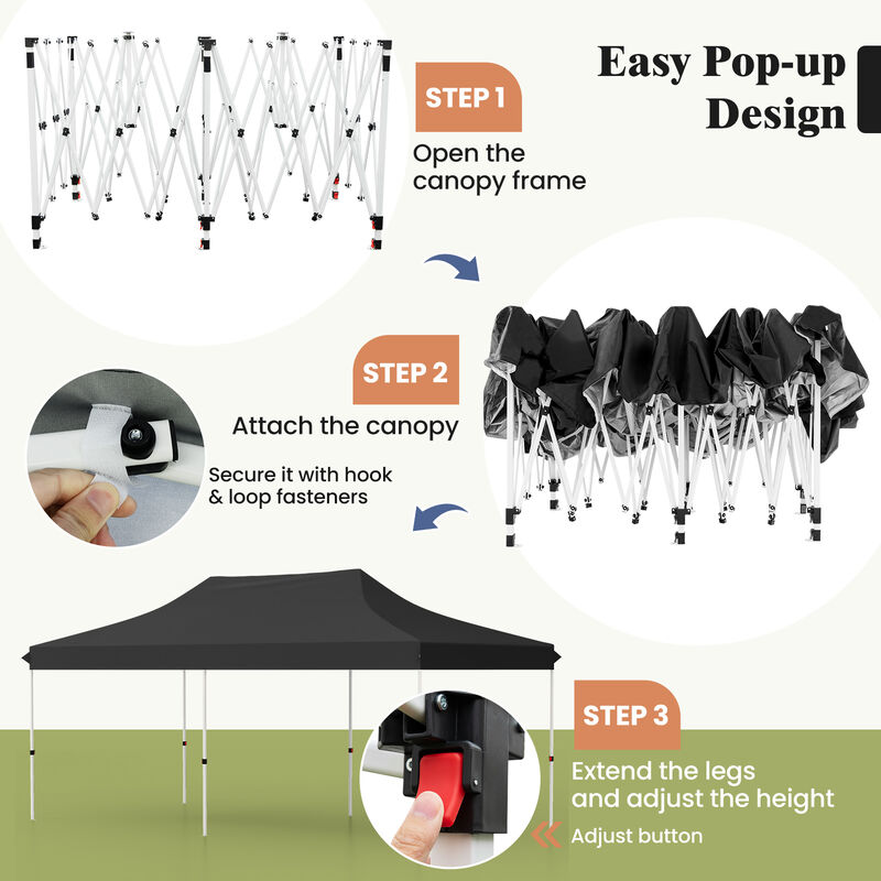 Foldable Pop-Up Gazebo Tent &ndash; Portable Outdoor Shelter with Carry Bag