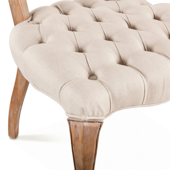 World Interiors Portia Tufted Dining Chair in Beige Linen