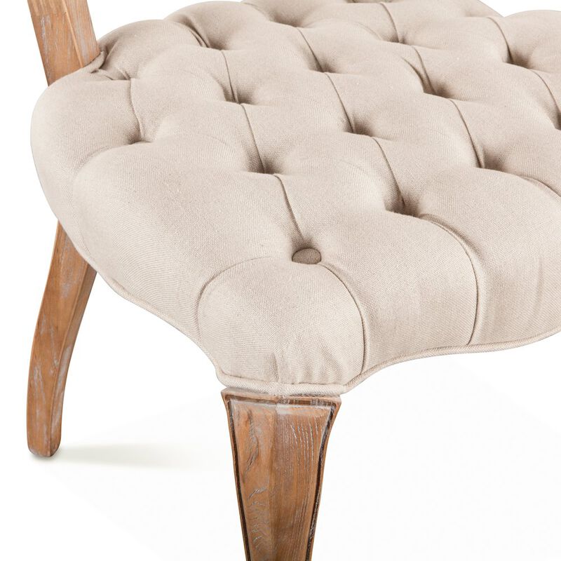 World Interiors Portia Tufted Dining Chair in Beige Linen
