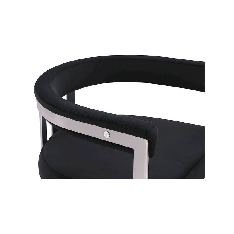 Meridian Furniture Marcello Black Velvet Dining Chair, Set of 2