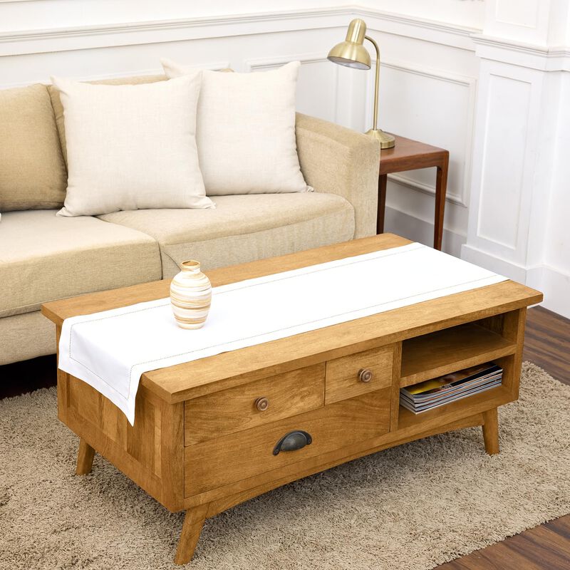 Linen Table Runner - Classic Hemstitch image number 0