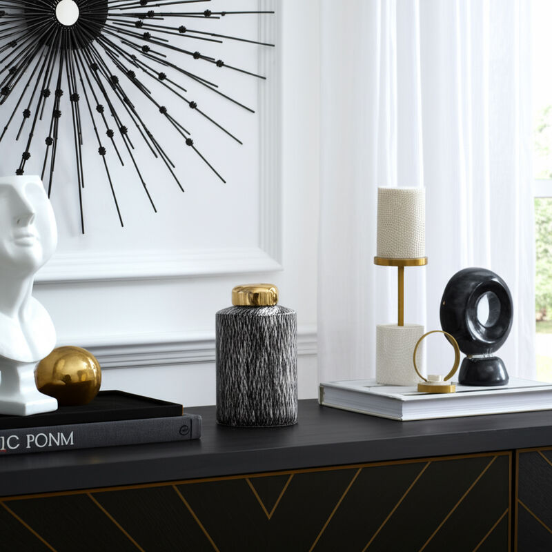 Cross Hatch Ginger Jar