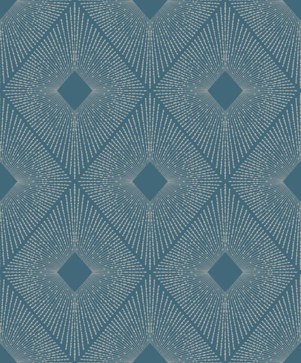 Harlowe Blue & Silver Wallpaper