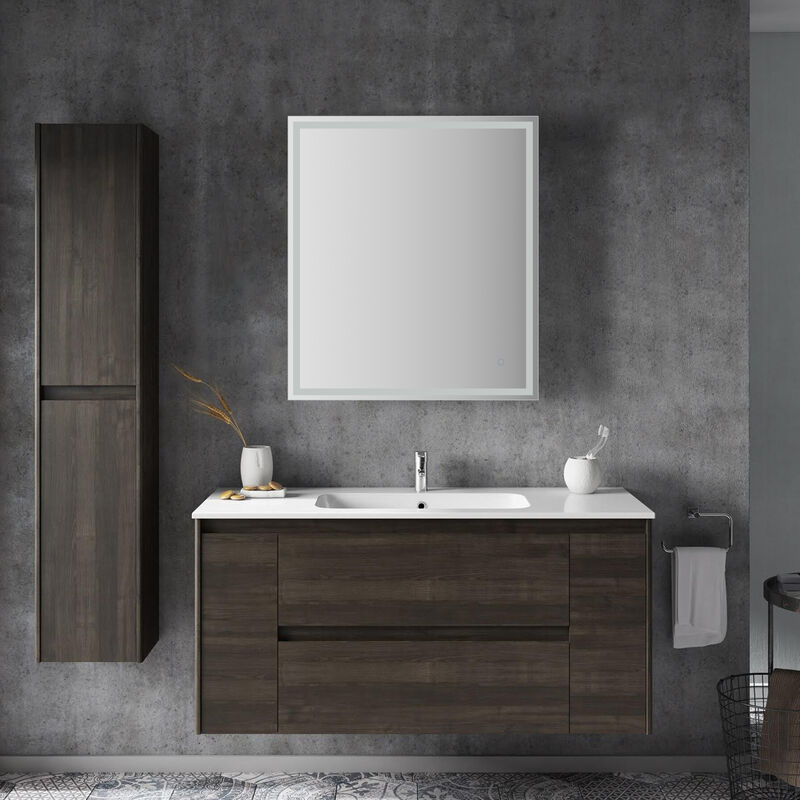 Pax Frameless Antifog Front/Back-Lit Wall Bathroom Vanity Mirror, Smart Touch