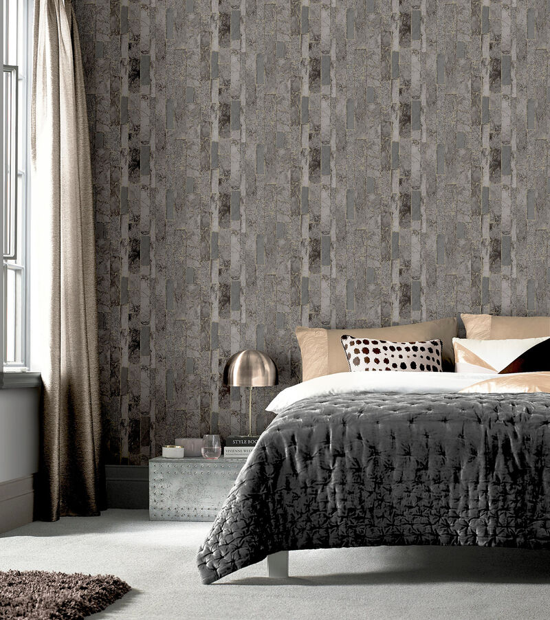 Kintsugi Black Geometric Wallpaper image number 3