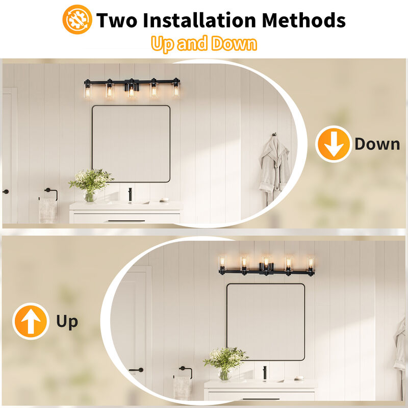 40.6" Modern 5-Light Dimmable Indoor Wall Sconce image number 3