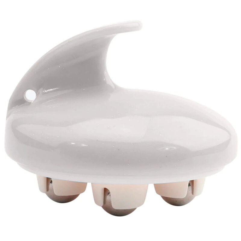 Rolling Body Massager. White, Stainless Steel. image number 0