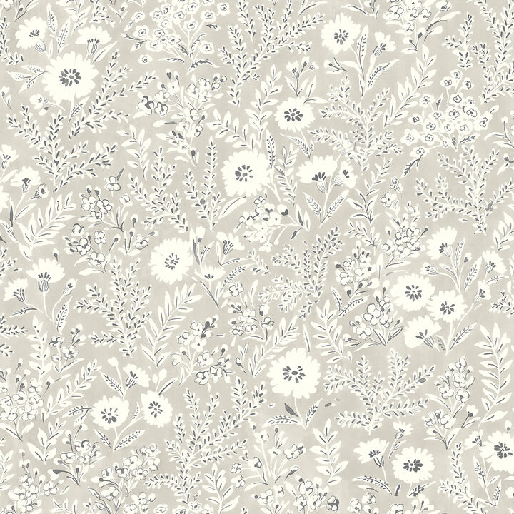 Agathon Taupe Floral Wallpaper