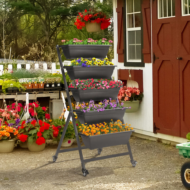 5-Tier Vertical Garden Bed, Space-Saving Raised Planter for Vegetables, Flowers & Herbs