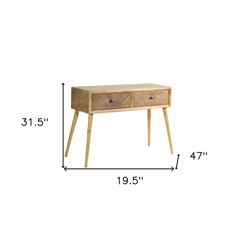 End Table with Two Drawers, Compact Storage Table for Living Room or Bedroom