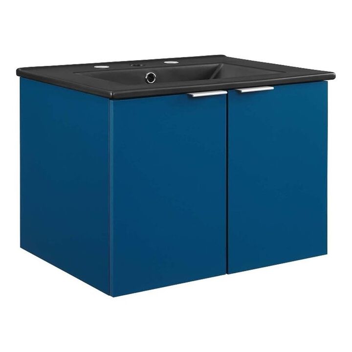 Modway Maybelle Bathroom, 24" Wall-Mount Vanity, Navy Black