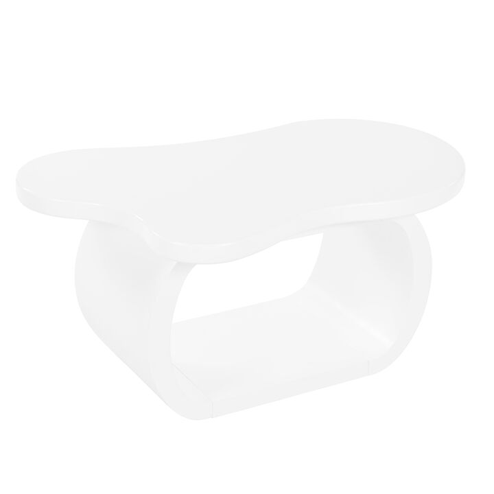 Merax Modern Cloud Coffee Table with 1.5" Thick Tabletop